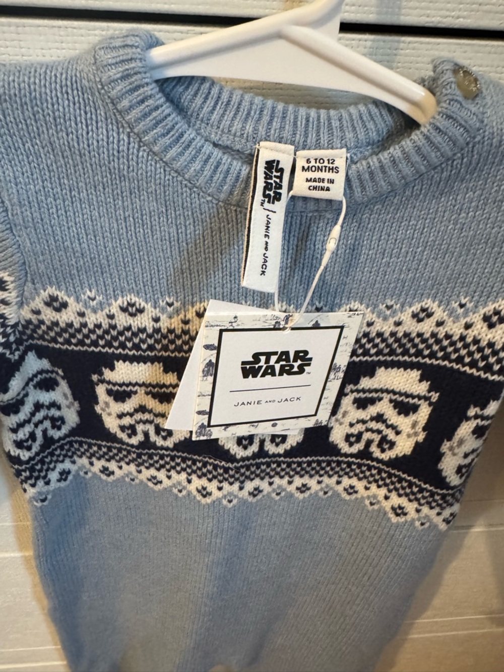 Star Wars Baby Blue Knit One-Piece Romper - Picture 2 of 4